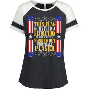 Funny Betty Ross Flag Survived The Revolution Enza Ladies Jersey Colorblock Tee