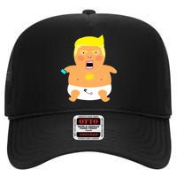 Funny Big Baby Trump High Crown Mesh Back Trucker Hat