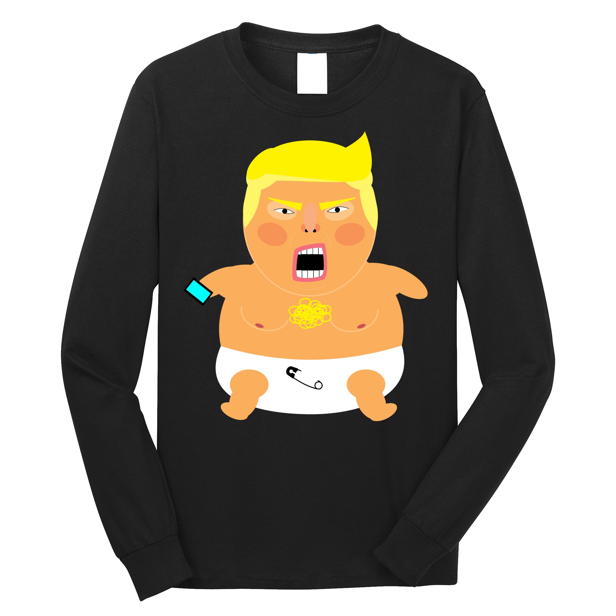 Funny Big Baby Trump Long Sleeve Shirt