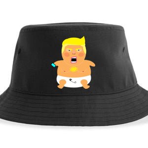 Funny Big Baby Trump Sustainable Bucket Hat