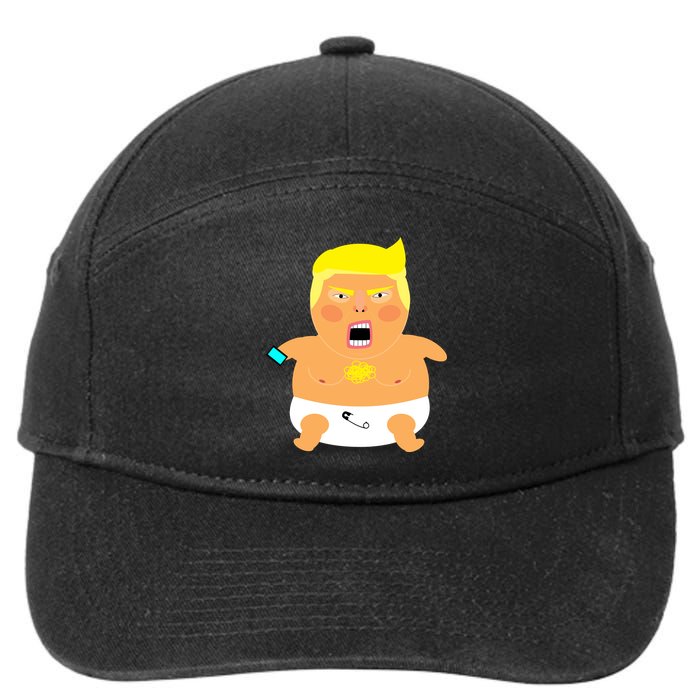 Funny Big Baby Trump 7-Panel Snapback Hat