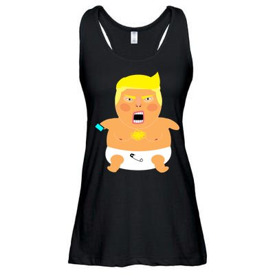 Funny Big Baby Trump Ladies Essential Flowy Tank