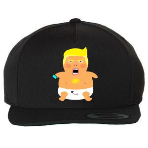 Funny Big Baby Trump Wool Snapback Cap