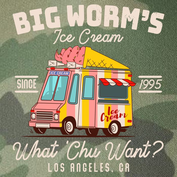 Funny Big Worm's Ice Cream What 'Chu Want Since 1995 Legacy Tie Dye Trucker Hat