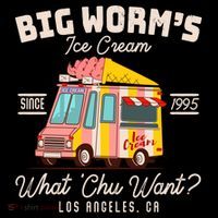 Funny Big Worm's Ice Cream What 'Chu Want Since 1995 Flexfit Unipanel Trucker Cap