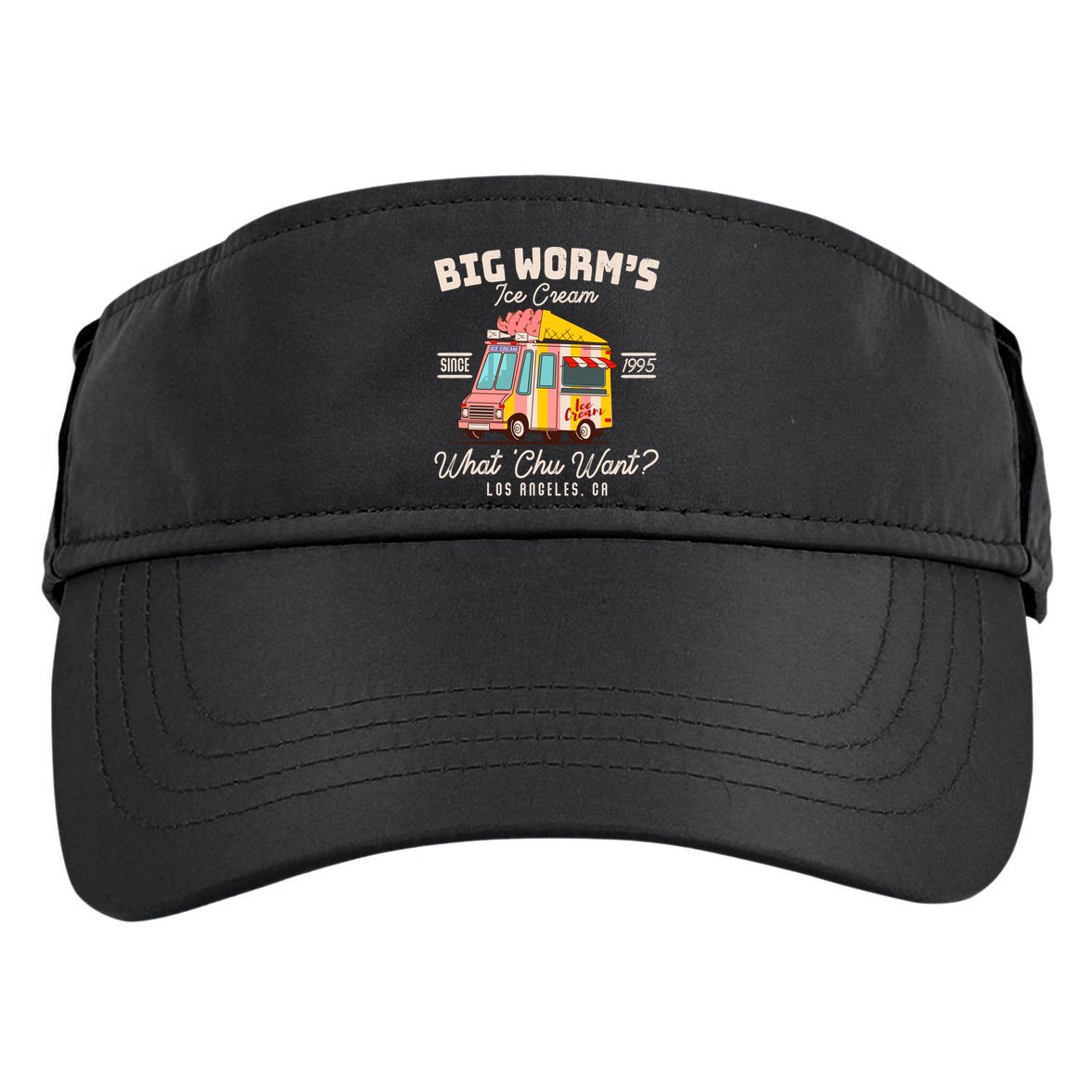 Funny Big Worm's Ice Cream What 'Chu Want Since 1995 Adult Drive Performance Visor