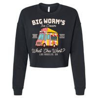 Funny Big Worm's Ice Cream What 'Chu Want Since 1995 Cropped Pullover Crew