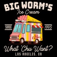 Funny Big Worm's Ice Cream What 'Chu Want Since 1995 Cropped Pullover Crew