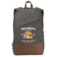 Funny Big Worm's Ice Cream What 'Chu Want Since 1995 Cotton Canvas Backpack