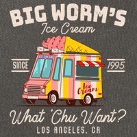 Funny Big Worm's Ice Cream What 'Chu Want Since 1995 Cotton Canvas Backpack