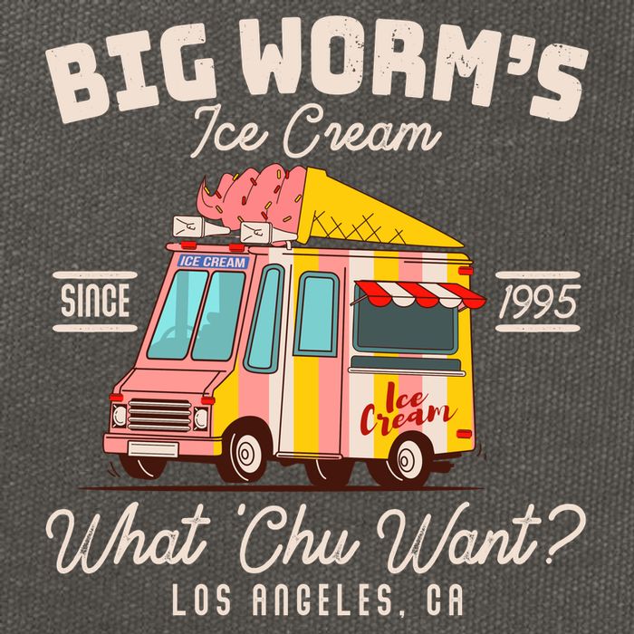 Funny Big Worm's Ice Cream What 'Chu Want Since 1995 Cotton Canvas Backpack