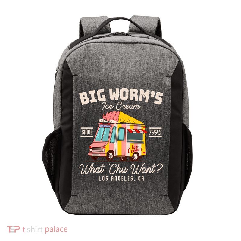 Funny Big Worm's Ice Cream What 'Chu Want Since 1995 Vector Backpack
