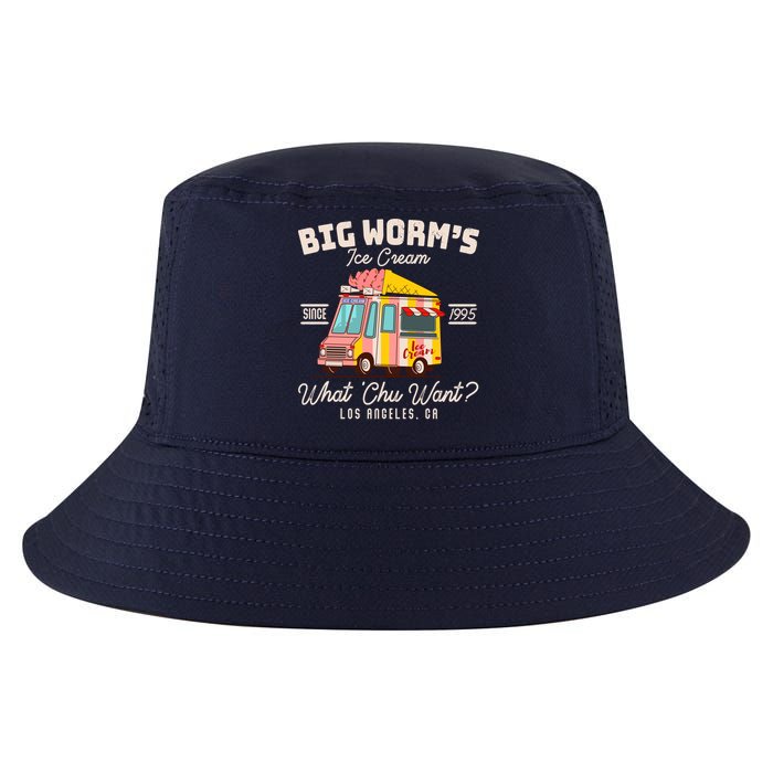 Funny Big Worm's Ice Cream What 'Chu Want Since 1995 Cool Comfort Performance Bucket Hat