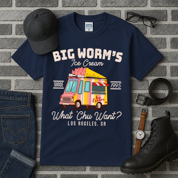 Funny Big Worm's Ice Cream What 'Chu Want Since 1995 Tall T-Shirt