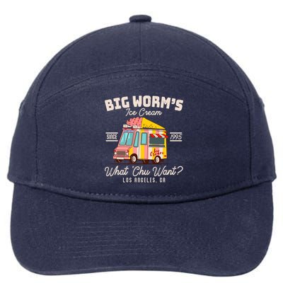 Funny Big Worm's Ice Cream What 'Chu Want Since 1995 7-Panel Snapback Hat