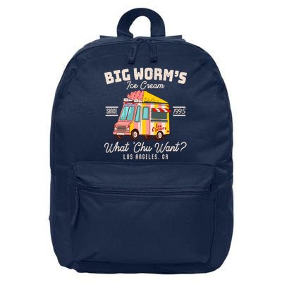 Funny Big Worm's Ice Cream What 'Chu Want Since 1995 16 in Basic Backpack