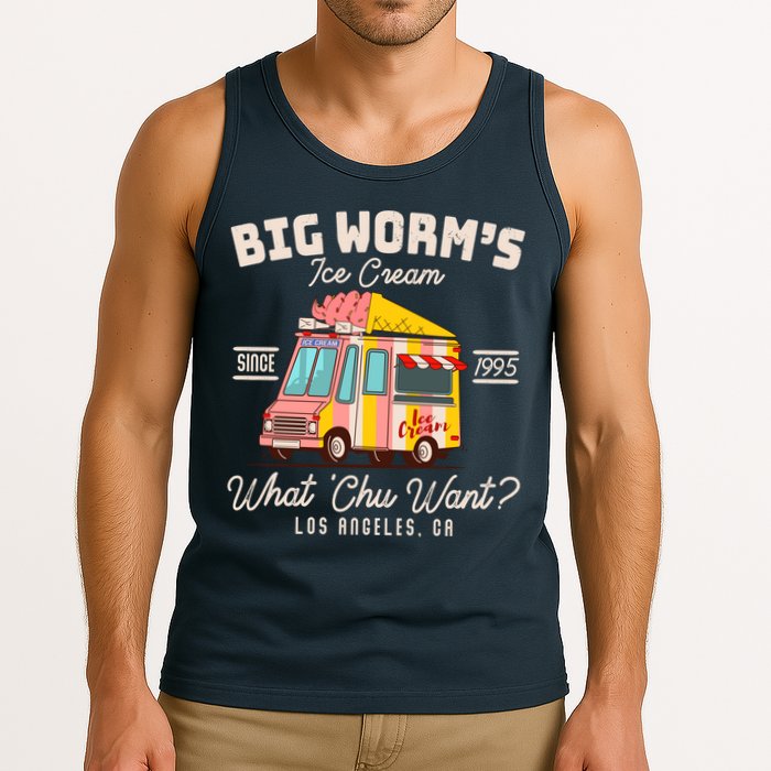 Funny Big Worm's Ice Cream What 'Chu Want Since 1995 Tank Top