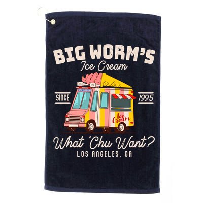 Funny Big Worm's Ice Cream What 'Chu Want Since 1995 Golf Towel