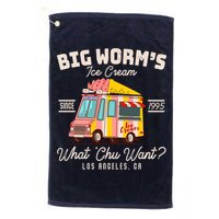Funny Big Worm's Ice Cream What 'Chu Want Since 1995 Golf Towel