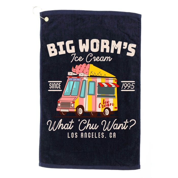 Funny Big Worm's Ice Cream What 'Chu Want Since 1995 Golf Towel