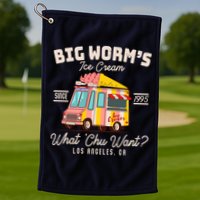 Funny Big Worm's Ice Cream What 'Chu Want Since 1995 Golf Towel