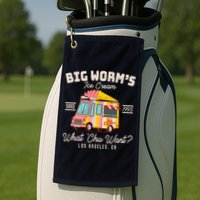 Funny Big Worm's Ice Cream What 'Chu Want Since 1995 Golf Towel