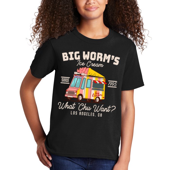 Funny Big Worm's Ice Cream What 'Chu Want Since 1995 Kids T-Shirt