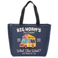 Funny Big Worm's Ice Cream What 'Chu Want Since 1995 Zip Tote Bag