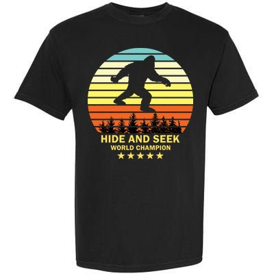 Funny Bigfoot Hide And Seek World Champion Garment-Dyed Heavyweight T-Shirt