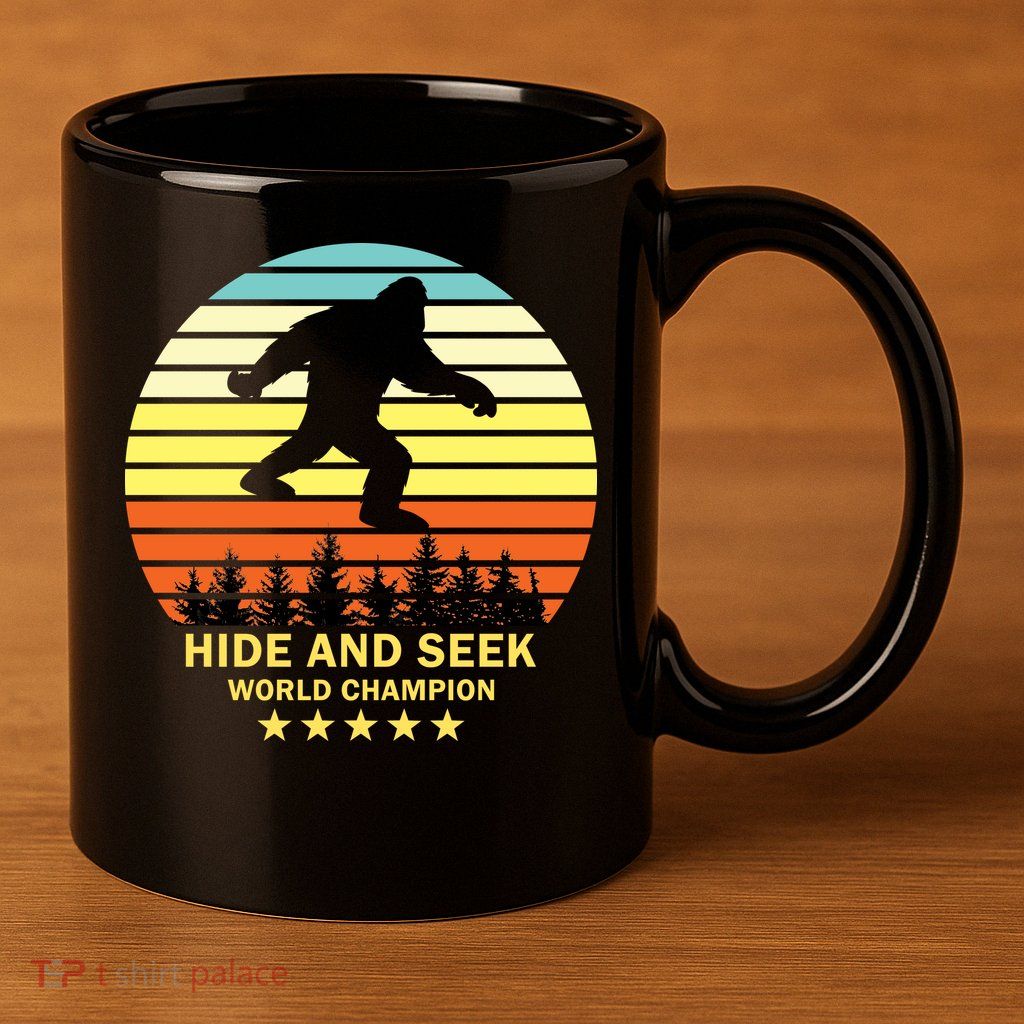 Funny Bigfoot Hide And Seek World Champion 11oz C Handle Ceramic Mug