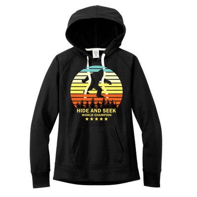 Funny Bigfoot Hide And Seek World Champion Women's Fleece Hoodie