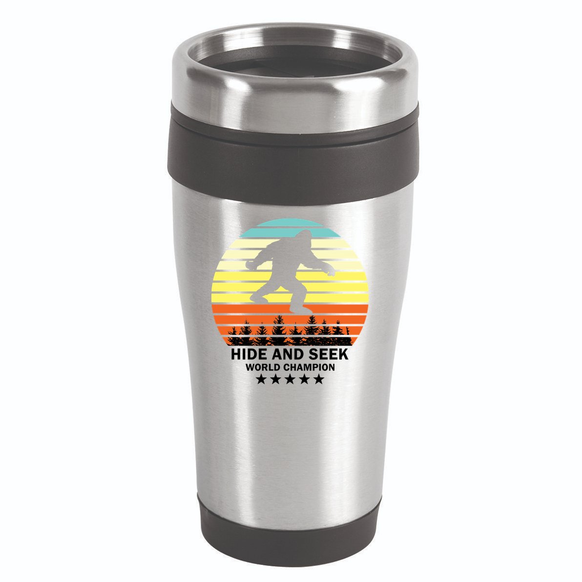 Funny Bigfoot Hide And Seek World Champion 16oz Travel Tumbler