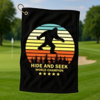 Funny Bigfoot Hide And Seek World Champion Golf Towel