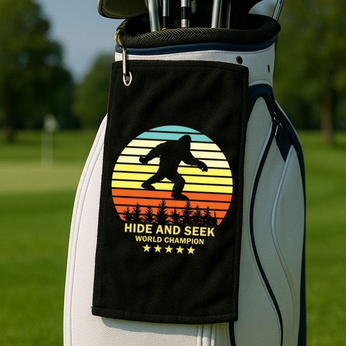 Funny Bigfoot Hide And Seek World Champion Golf Towel
