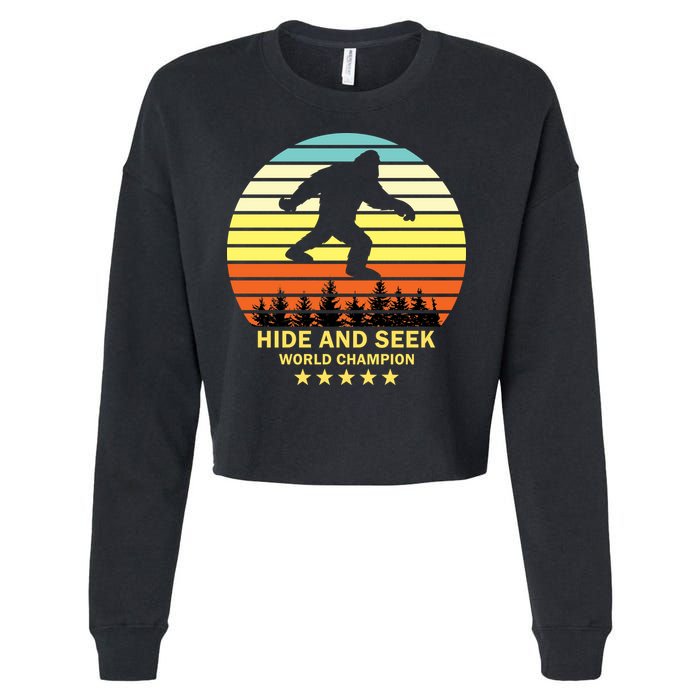 Funny Bigfoot Hide And Seek World Champion Cropped Pullover Crew