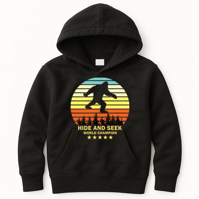 Funny Bigfoot Hide And Seek World Champion Kids Hoodie