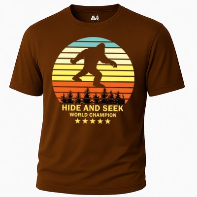 Funny Bigfoot Hide And Seek World Champion Cooling Performance Crew T-Shirt