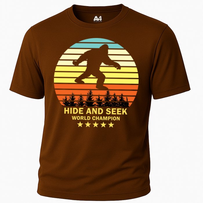 Funny Bigfoot Hide And Seek World Champion Cooling Performance Crew T-Shirt