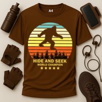 Funny Bigfoot Hide And Seek World Champion Cooling Performance Crew T-Shirt
