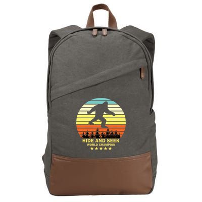 Funny Bigfoot Hide And Seek World Champion Cotton Canvas Backpack
