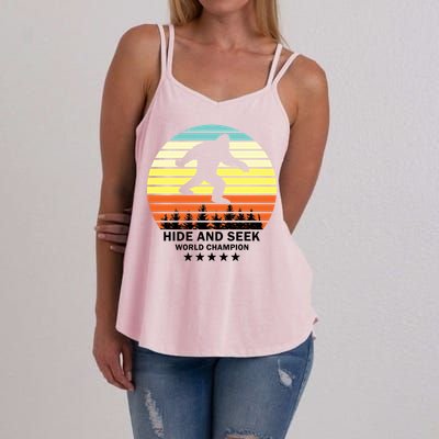 Funny Bigfoot Hide And Seek World Champion Women's Strappy Tank