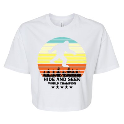 Funny Bigfoot Hide And Seek World Champion Bella+Canvas Jersey Crop Tee