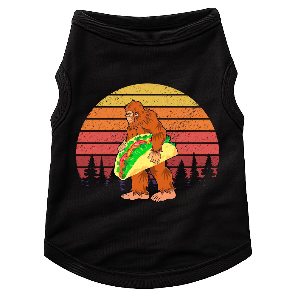 Funny Bigfoot Holding A Taco Doggie Tank