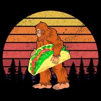 Funny Bigfoot Holding A Taco Cooling Performance Crew T-Shirt