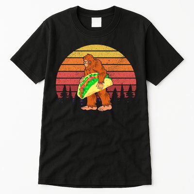 Funny Bigfoot Holding A Taco Tall T-Shirt