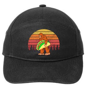 Funny Bigfoot Holding A Taco 7-Panel Snapback Hat