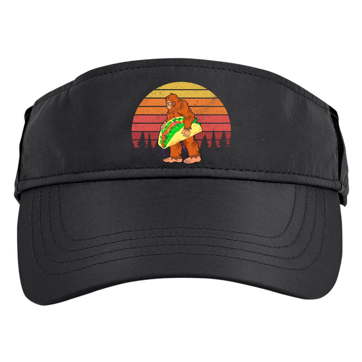 Funny Bigfoot Holding A Taco Adult Drive Performance Visor