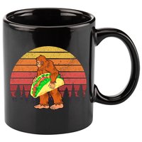 Funny Bigfoot Holding A Taco 11oz C Handle Ceramic Mug