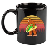 Funny Bigfoot Holding A Taco 11oz C Handle Ceramic Mug