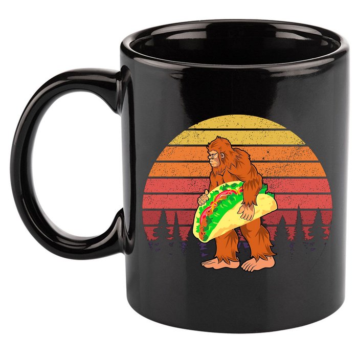 Funny Bigfoot Holding A Taco 11oz C Handle Ceramic Mug